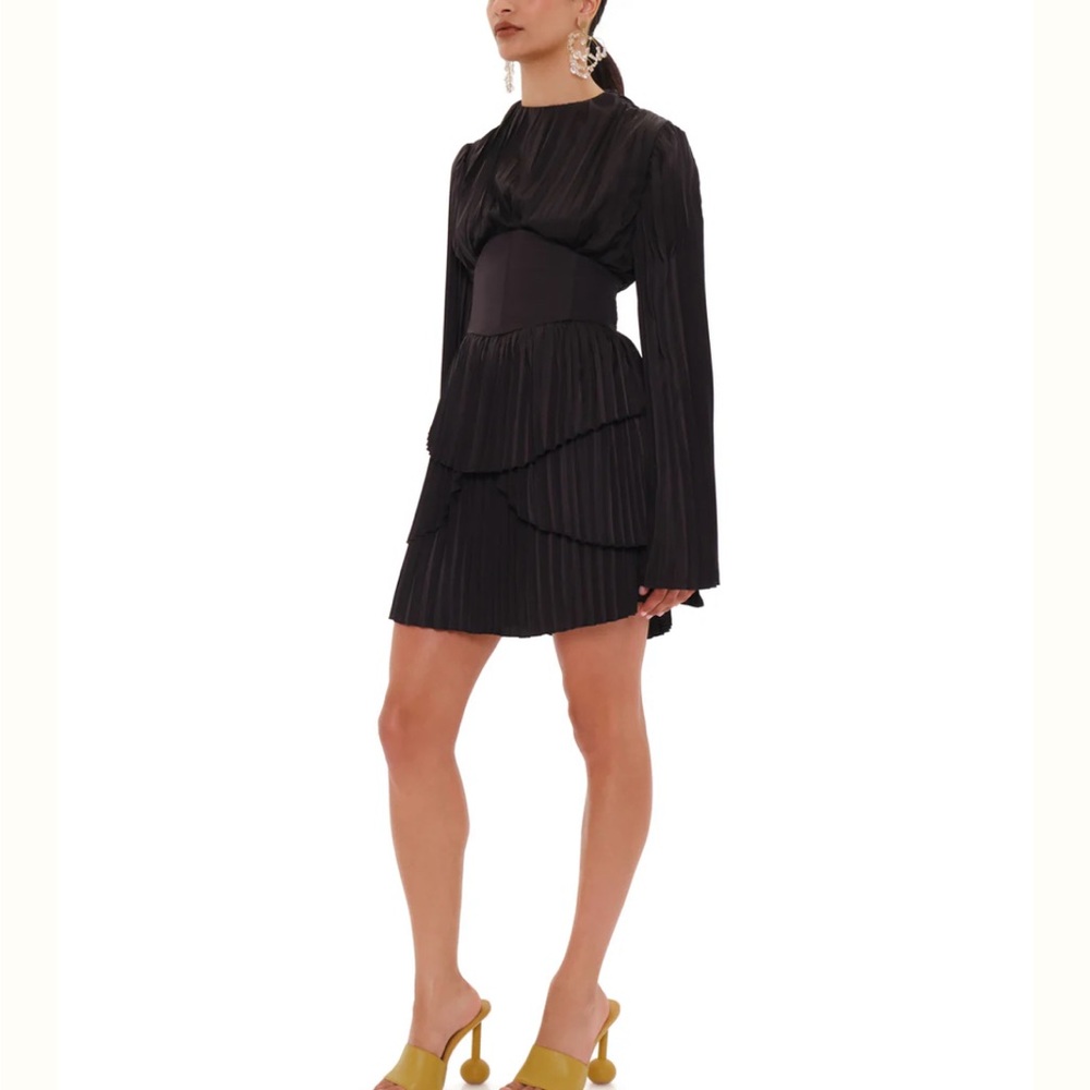NWT Andrea Iyamah Black Layered Mini Dress